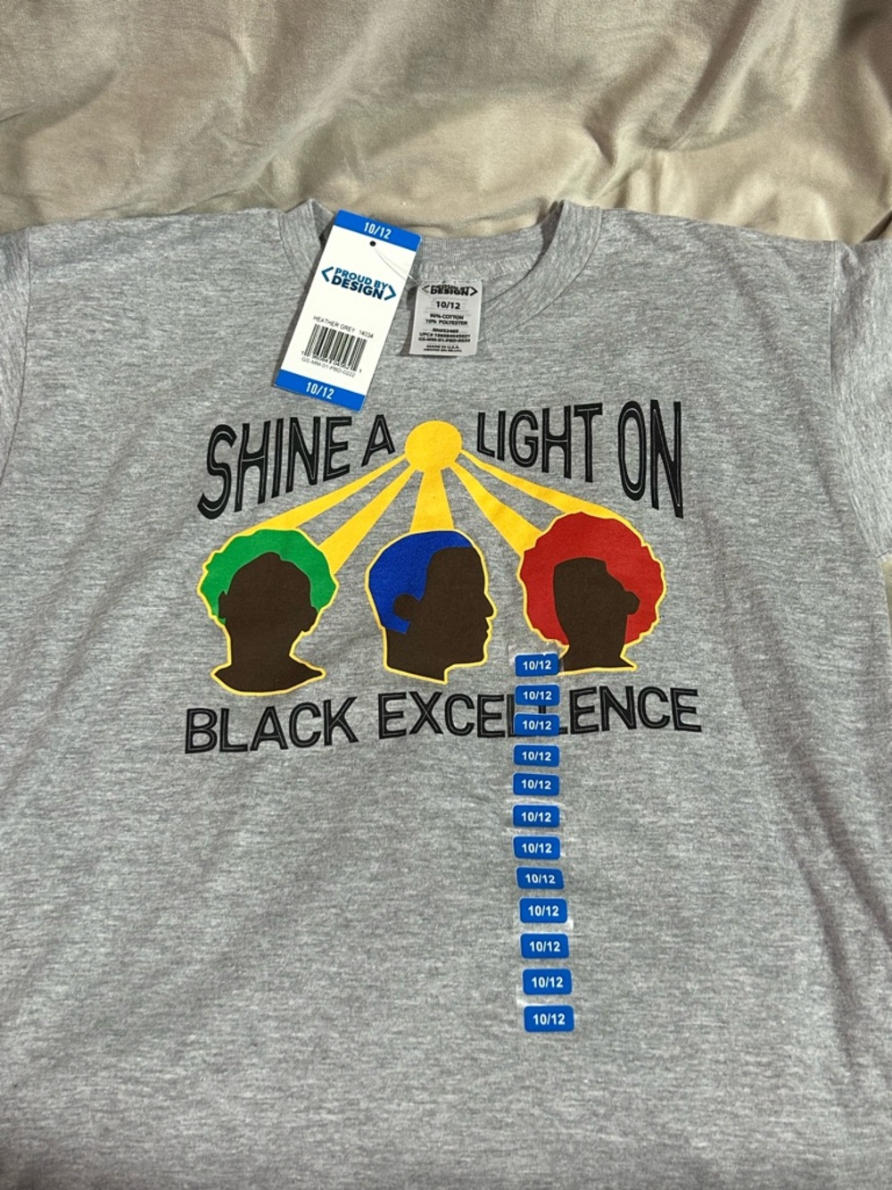 Shine A Light On Black Excellence Gray Graphic Tee